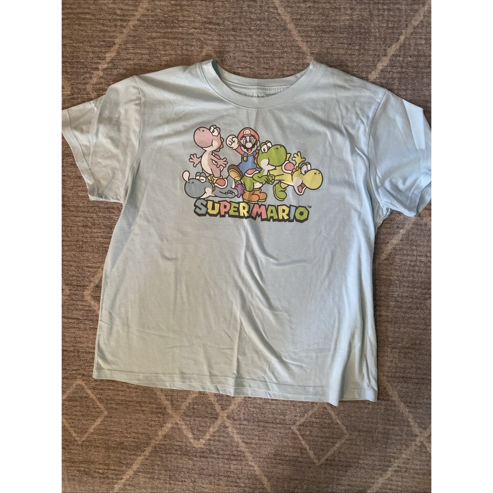 Nintendo Super Mario Yoshi White Graphic Video Game T-Shirt Women's Size XL